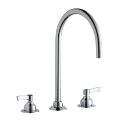 Elkay LK800LGN08L2 8& Centerset with Concealed Deck Laminar Flow Faucet with 8& Gooseneck Spout 2& Lever Handles Chrome - One-stop shop for professional tools and equipment.