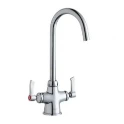 Elkay LK500LGN05L2 Single Hole with Concealed Deck Laminar Flow Faucet with 5& Gooseneck Spout 2& Lever Handles Chrome - One-stop shop for professional tools and equipment.