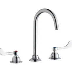 Elkay LK800LGN08T4 8& Centerset with Concealed Deck Laminar Flow Faucet with 8& Gooseneck Spout 4& Wristblade Handles Chrome - One-stop shop for professional tools and equipment.