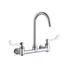 Elkay LK940LGN05T6H 8& Centerset Deck Mount Laminar Flow Faucet with 5& Gooseneck Spout 6& Wristblade Handles 1/2& Offset Inlets - One-stop shop for professional tools and equipment.