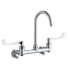 Elkay LK940LGN05T6S 8& Centerset Deck Mount Laminar Flow Faucet with 5& Gooseneck Spout 6in Wristblade Handles 1/2& Offset Inlets+Stop - One-stop shop for professional tools and equipment.