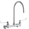 Elkay LK940LGN08T6S 8& Centerset Deck Mount Laminar Flow Faucet with 8& Gooseneck Spout 6& WristbladeHandle 1/2& Offset Inlets+Stop - One-stop shop for professional tools and equipment.