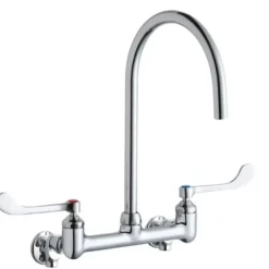 Elkay LK940LGN08T6S 8& Centerset Deck Mount Laminar Flow Faucet with 8& Gooseneck Spout 6& WristbladeHandle 1/2& Offset Inlets+Stop - One-stop shop for professional tools and equipment.