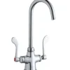 Elkay LK500LGN05T4 Single Hole with Concealed Deck Laminar Flow Faucet with 5& Gooseneck Spout 4& Wristblade Handles Chrome - One-stop shop for professional tools and equipment.