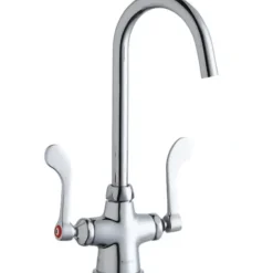 Elkay LK500LGN08T4 Single Hole with Concealed Deck Laminar Flow Faucet with 8& Gooseneck Spout 4& Wristblade Handles Chrome - One-stop shop for professional tools and equipment.