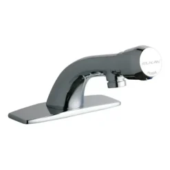 Elkay LK652 Single Hole Deck Mount Metered Lavatory Faucet with Cast Fixed Spout Push Button Handle with Escutcheon Chrome - One-stop shop for professional tools and equipment.