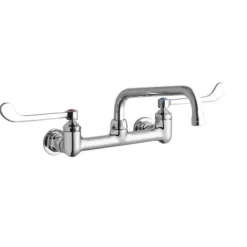 Elkay LK940TS08T6H Foodservice 8& Centerset Wall Mount Faucet with 8& Tube Spout 6& Wristblade Handles 1/2& Offset Inlet Chrome - One-stop shop for professional tools and equipment.