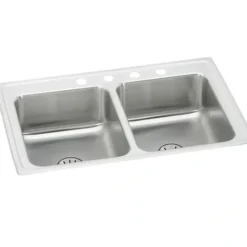 Elkay LRAD291865PD Lustertone® Classic Stainless Steel 29& x 18& x 6-1/2& Equal Double Bowl Drop-in ADA Sink with Perfect Drain® - One-stop shop for professional tools and equipment.