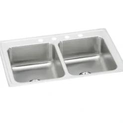 Elkay LR3321PD Lustertone® Classic Stainless Steel 33& x 21-1/4& x 7-7/8& Equal Double Bowl Drop-in Sink with Perfect Drain® - One-stop shop for professional tools and equipment.
