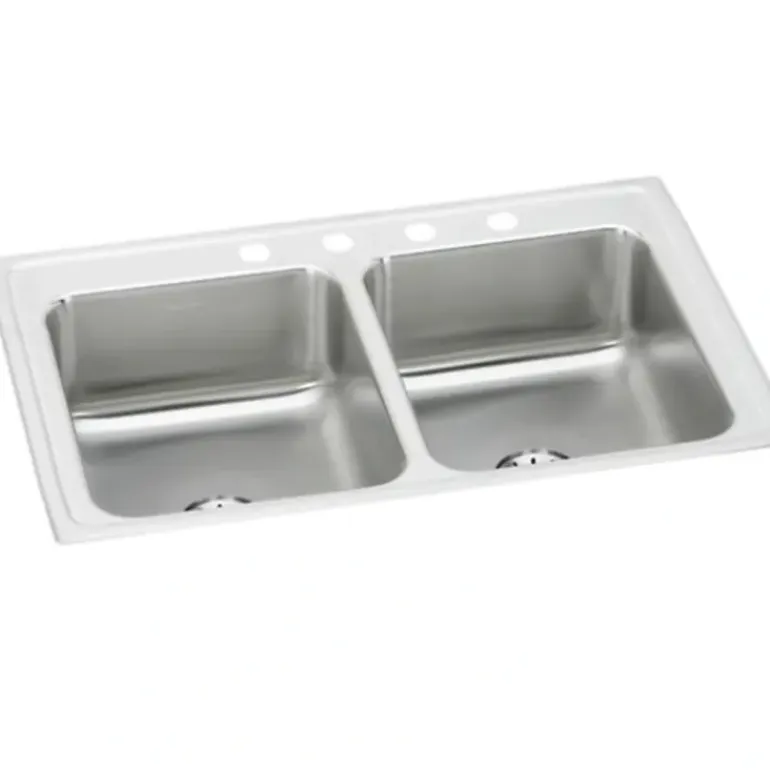 Elkay LR3321PD Lustertone® Classic Stainless Steel 33& x 21-1/4& x 7-7/8& Equal Double Bowl Drop-in Sink with Perfect Drain® - One-stop shop for professional tools and equipment.