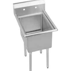 Elkay S1C18X18-0X Dependabilt Stainless Steel 23& x 23-13/16& x 43-3/4& 18 Gauge One Compartment Sink with Stainless Steel Legs - One-stop shop for professional tools and equipment.
