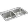 Elkay STCR3322L Celebrity® Stainless Steel 33& x 22& x 10-1/4& Equal Double Bowl Drop-in Sink - One-stop shop for professional tools and equipment.