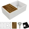 Elkay SWUF13020CBWH Fireclay 30& x 18-13/16& x 9-5/8& Single Bowl Farmhouse Workstation Sink Kit White - One-stop shop for professional tools and equipment.