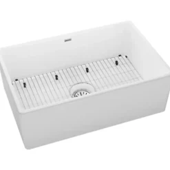 Elkay SWUF28179WHC Fireclay 30& x 19-15/16& x 9-1/8& Single Bowl Farmhouse Sink Kit White - One-stop shop for professional tools and equipment.