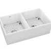 Elkay SWUF32189WHC Fireclay 33& x 19-15/16& x 9& Equal Double Bowl Farmhouse Sink Kit White - One-stop shop for professional tools and equipment.