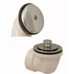 Jones Stephens B07052 Chrome Plated One-Hole Friction Lift Bath Waste Kit, Standard Half Kit, White Plastic - One-stop shop for professional tools and equipment.