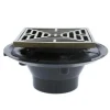 Jones Stephens D50141 2& x 3& PVC Shower Drain with 2& PVC Spud and 4& Square Nickel Bronze Strainer and Collar - One-stop shop for professional tools and equipment.