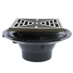 Jones Stephens D50141 2& x 3& PVC Shower Drain with 2& PVC Spud and 4& Square Nickel Bronze Strainer and Collar - One-stop shop for professional tools and equipment.