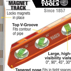 Klein Tools 935AB4V ACCU-BEND Level, 4 Vial - One-stop shop for professional tools and equipment.