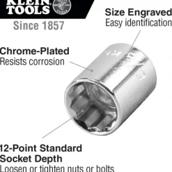 Klein Tools 65512 1/2& Dr Socket Set - One-stop shop for professional tools and equipment.