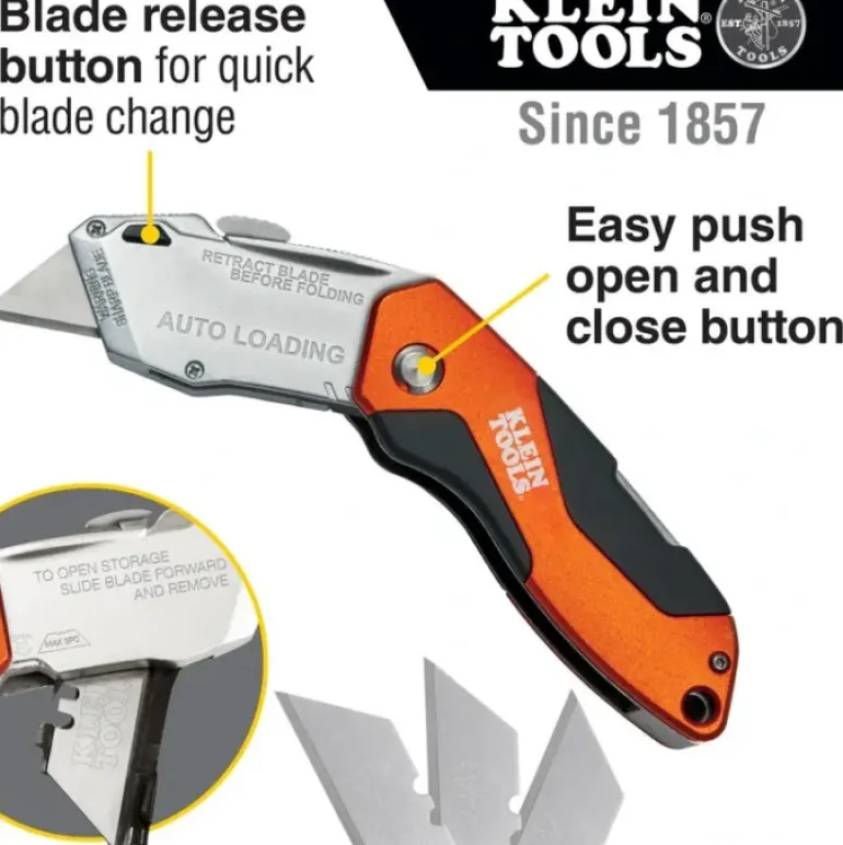 Klein Tools 44130 Auto-Loading Folding Utility Knife - One-stop shop for professional tools and equipment.