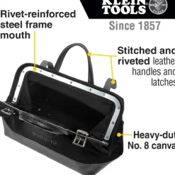 Klein Tools 510212BLK Tool Bag, Black Canvas, 12-Inch - One-stop shop for professional tools and equipment.