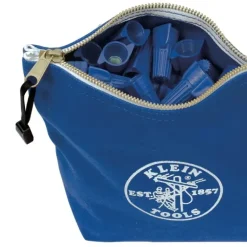 Klein Tools 5539BLU Zipper Bag, Canvas Consumables Tool Pouch, Blue - One-stop shop for professional tools and equipment.