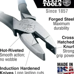 Klein Tools D213-9NETT Pliers, High-Leverage Side Cutters, Tether Ring - One-stop shop for professional tools and equipment.