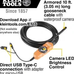 Klein Tools ET16 Borescope for Android® Devices - One-stop shop for professional tools and equipment.