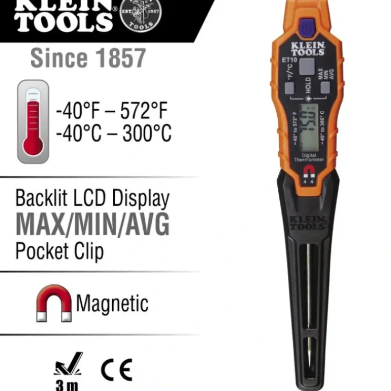 Klein Tools ET10 Magnetic Digital Pocket Thermometer - One-stop shop for professional tools and equipment.