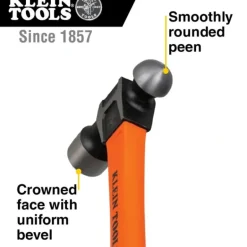 Klein Tools H80332 Ball-Peen Hammer, 32-Ounce, 15-Inch - One-stop shop for professional tools and equipment.