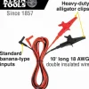 Klein Tools 69367 Heavy-Duty Alligator Clip Test Leads, 10-Foot - One-stop shop for professional tools and equipment.