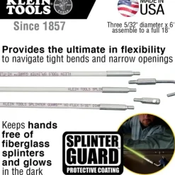 Klein Tools 56418 Hi-Flex Glow Rod Set, 18-Foot - One-stop shop for professional tools and equipment.