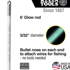 Klein Tools 56406 Hi-Flex Glow Rod w/Splinter Guard Coating, 6-Foot - One-stop shop for professional tools and equipment.