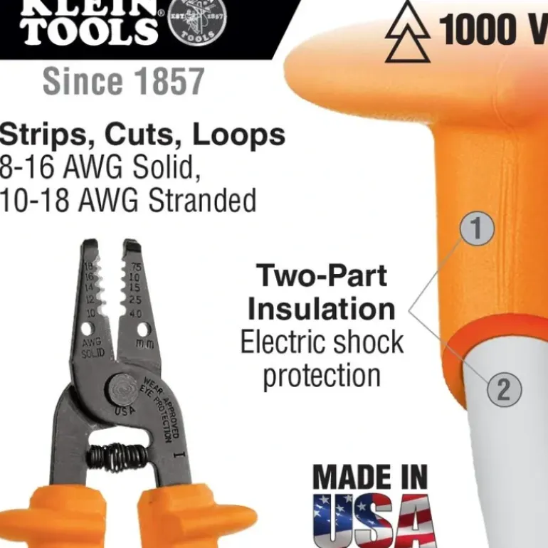 Klein Tools 11055-INS Insulated Klein-Kurve® Wire Stripper/Cutter - One-stop shop for professional tools and equipment.