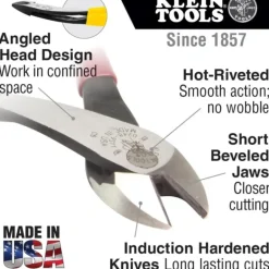 Klein Tools J248-8 72109-0 Journeyman Diag.Cutting Pliers - One-stop shop for professional tools and equipment.