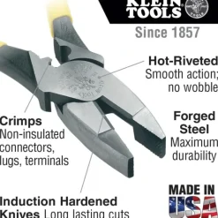 Klein Tools J2000-9NECR 72104-5 Journeyman 2000Series Side Cutting Plie - One-stop shop for professional tools and equipment.