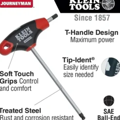 Klein Tools JTH6E15BE 3/8& Hex Ball-End Journeyman T-Handle 6& - One-stop shop for professional tools and equipment.