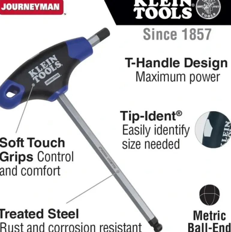 Klein Tools JTH6M6BE 6 Mm Ball-End Hex Journeyman T-Handle 6& (1 EA) - One-stop shop for professional tools and equipment.