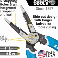 Klein Tools K12065CR Klein-Kurve® Heavy-Duty Wire Stripper / Cutter / Crimper Multi Tool, 8-20 AWG - One-stop shop for professional tools and equipment.