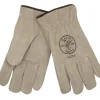 Klein Tools 40014 Lined Drivers Gloves, Suede Cowhide, Large - One-stop shop for professional tools and equipment.