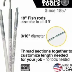 Klein Tools 56415 Mid-Flex Glow Rod Set, 15-Foot - One-stop shop for professional tools and equipment.