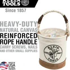 Klein Tools 5104MINI Mini Tool Bucket, Leather-Bottom - One-stop shop for professional tools and equipment.