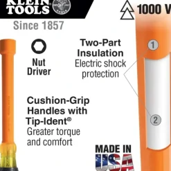 Klein Tools 33524 Nut Driver Set, 1000V Insulated, 9-piece - One-stop shop for professional tools and equipment.