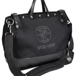 Klein Tools 510216SPBLK Deluxe Tool Bag, Black Canvas, 13 Pockets, 16-Inch - One-stop shop for professional tools and equipment.