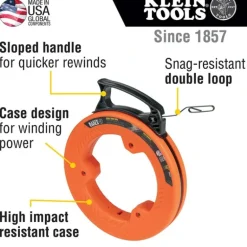 Klein Tools 56333 Steel Fish Tape, 1/8-Inch x 120-Foot - One-stop shop for professional tools and equipment.