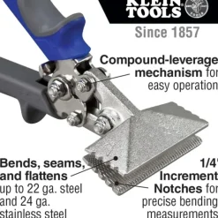 Klein Tools 86522 Straight Hand Seamer, 3-Inch - One-stop shop for professional tools and equipment.