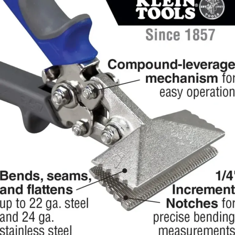 Klein Tools 86522 Straight Hand Seamer, 3-Inch - One-stop shop for professional tools and equipment.