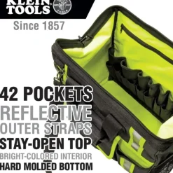 Klein Tools 55598 Tool Bag, Tradesman Pro High-Visibility Tool Bag, 42 Pockets, 16-Inch - One-stop shop for professional tools and equipment.