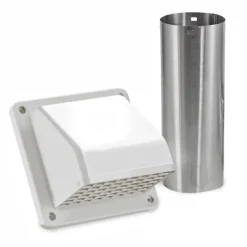 Lambro 224WKD 4 Inch White Plastic Exhaust Wall Hood Vent (Unassembled) - One-stop shop for professional tools and equipment.
